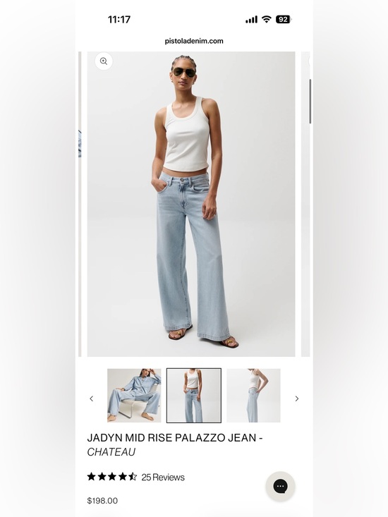 pistola Denim - Pistola Denim Wide-Leg Light Wash Jeans